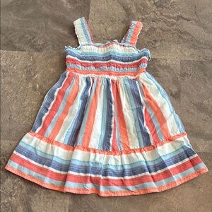 Cat & Jack Striped Dress, Blue and Red, Light Weight, Warm Weather, Size XS 4/5